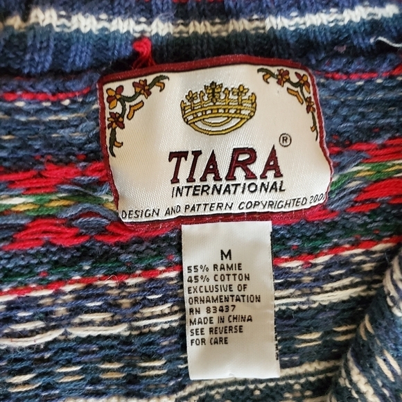 Tiara International Vintage Full Zip Long Sleeve Cardigan Sweater Size M - Picture 3 of 6